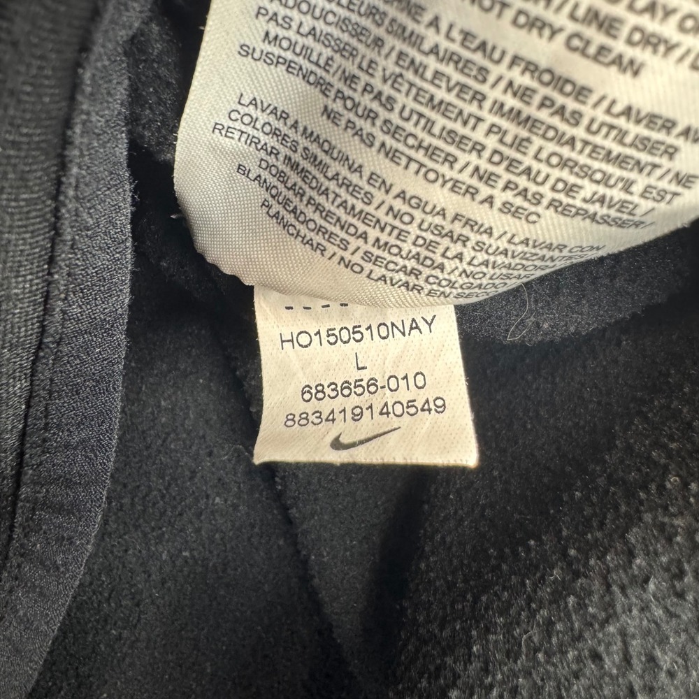 Nike Therma-FIT Hoodie‎ Mens Large Black Full Zip Fleece Jacket Sweatshirt - Picture 8 of 14